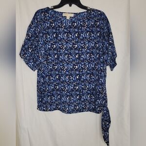 Michael Kors Women's Short Sleeve Paisley Top Blouse